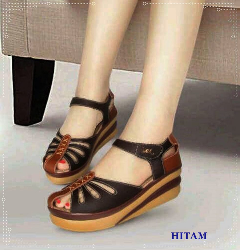  Sepatu  Sandal Cewek  Wanita Wedges Mulan BCN 1063 Nyaman 